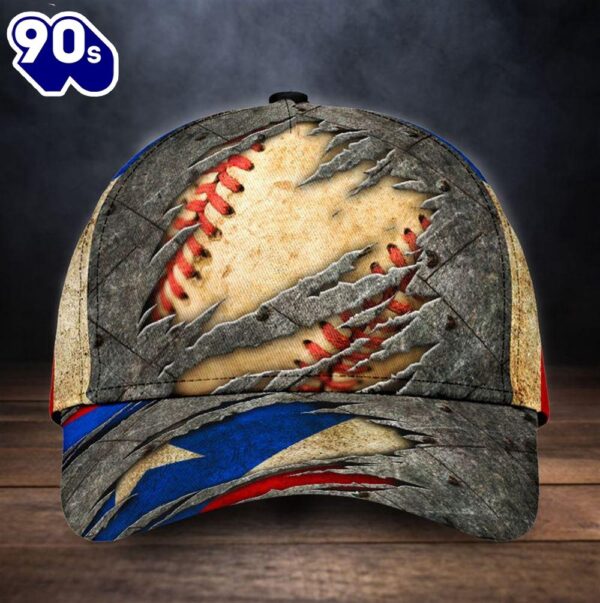 Baseball Puerto Rico Flag Baseball Cap  Gift For Veteran Day