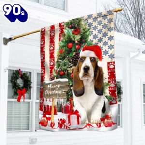 Basset Hound Christmas American Flag…