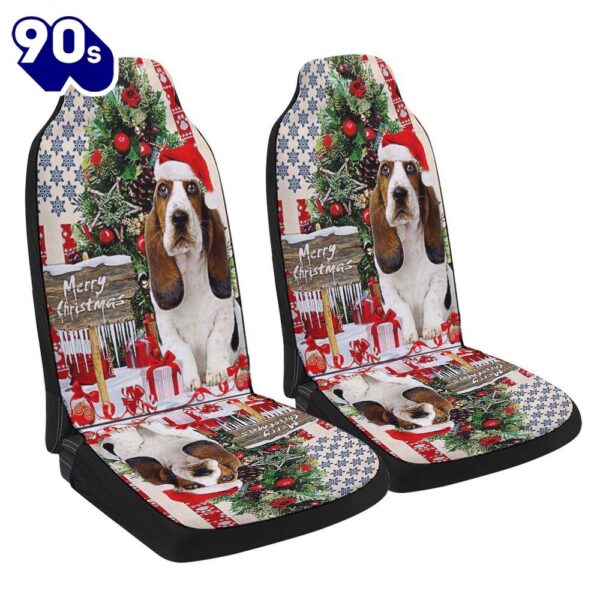 Basset Hound Christmas American Flag Seat Cover Cars  Gift For Christmas