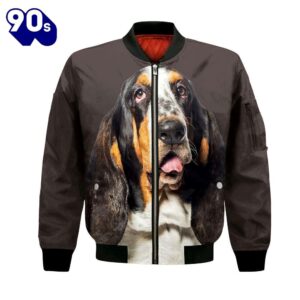 Basset Hound – Unisex 3D Graphic Bomber Jacket