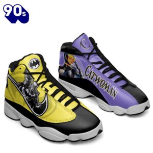 Batman vs Catwoman Air Jordan 13 Sneakers Super Heroes Custom Shoes