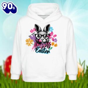 Be Hoppy Happy Easter With Bunny Floral Shirt Men Women