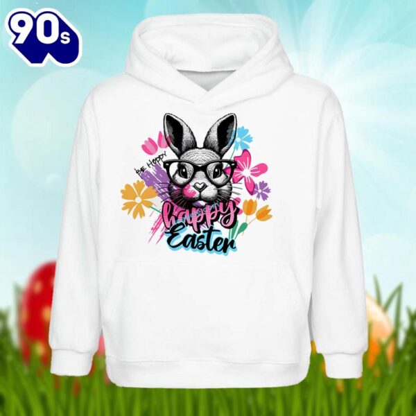 Be Hoppy Happy Easter With Bunny Floral Shirt Men Women