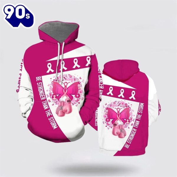 Be Strong Than The Storm Breast Cancer All Over Print Hoodie