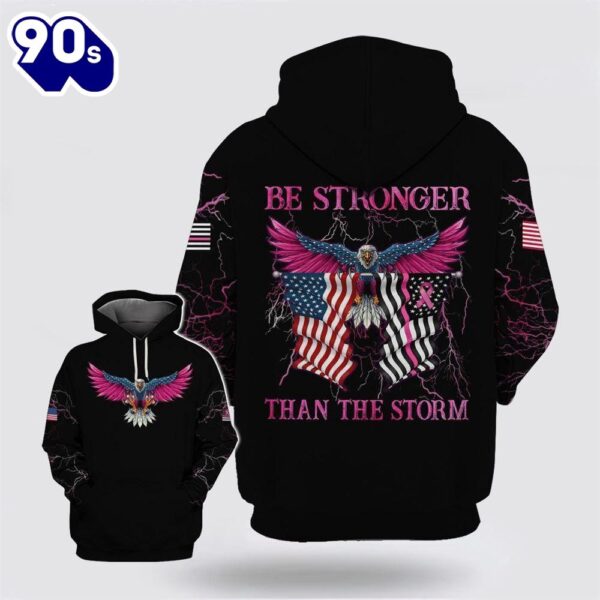 Be Stronger The Storm Eagle American Flag Thunder Black Hoodie