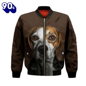 Beagle AI – Unisex 3D Graphic Bomber Jacket