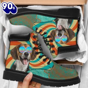 Beagle Dog Leather Boots Funny…