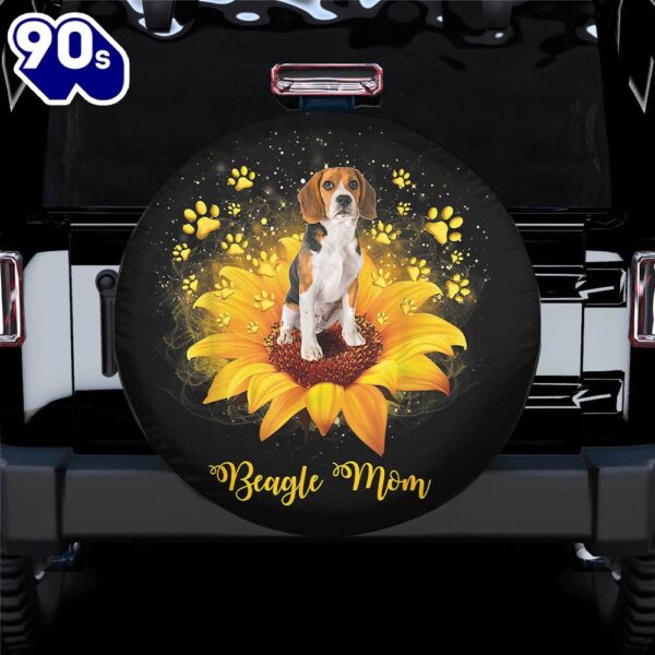 Beagle Mom Sunflower Spare Tire Cover Gift For Campers