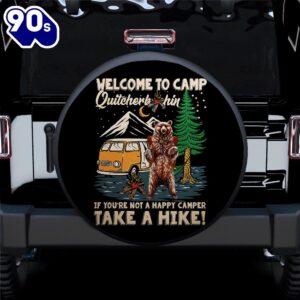 Bear Van Hippie Quitcherbitchin Happy Car Spare Tire Covers Gift For Campers