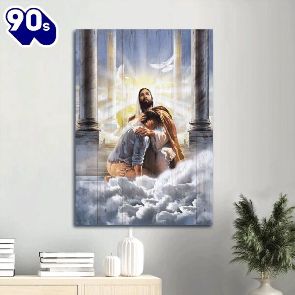 Beautiful Heaven Jesus Painting Holy Spirit Dove Inspirational Art Welcome Home Canvas Wall Art  Gift Christmas