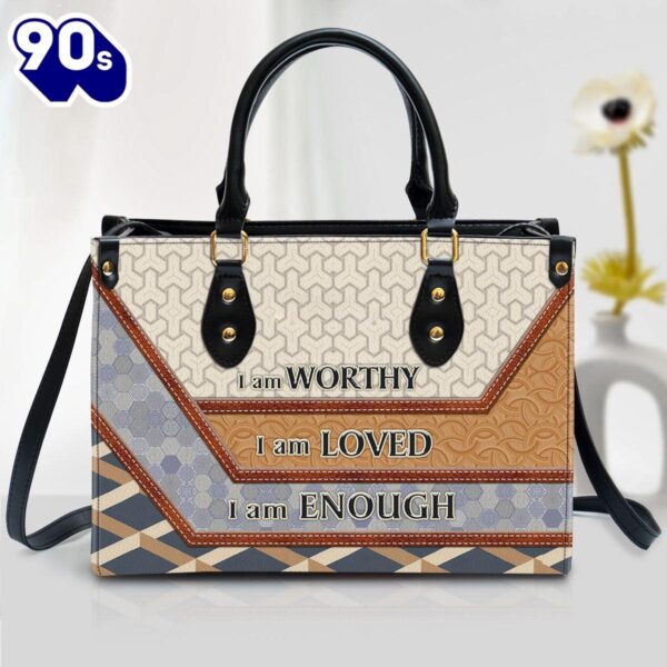 Beautiful Leather Bag I Am Worthy I Am Loved Christ Gifts Leather Bags  Gift For  Women Christmas