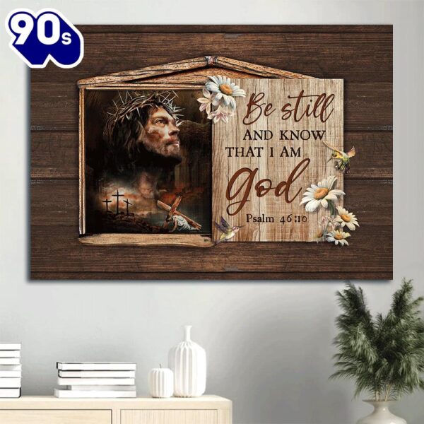 Beautiful Window Jesus Drawing Daisy Be Still And Know That I Am God Canvas Wall Art