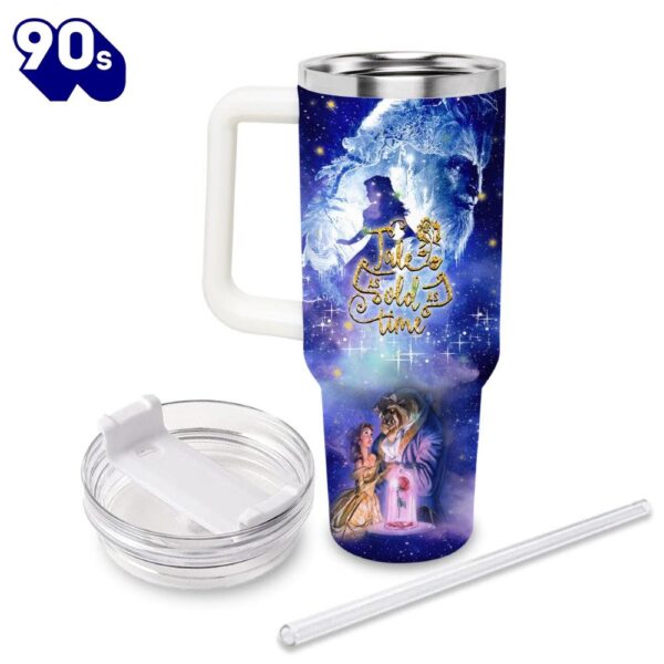 Beauty And The Beast Castle Printed Glitter Tumbler