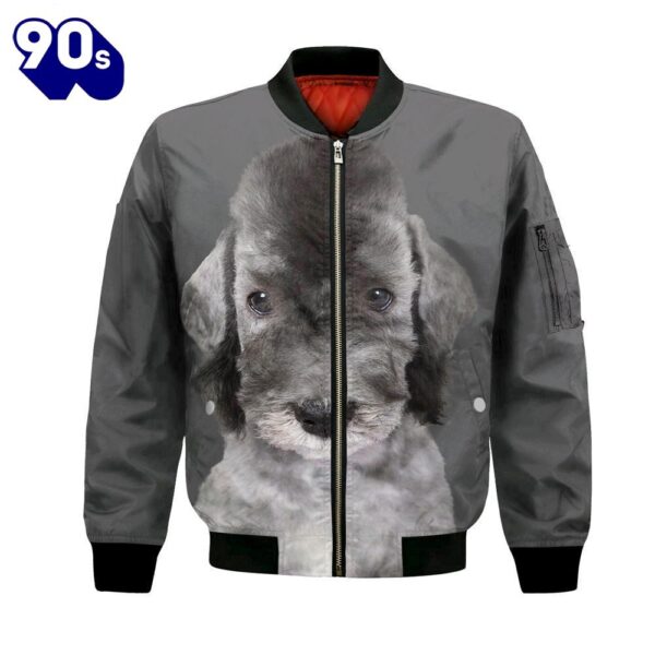 Bedlington Terrier – Unisex 3D Graphic Bomber Jacket