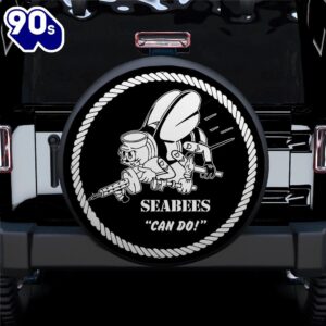 Bee Seabees Can Do Car Spare Tire Covers Gift For Campers