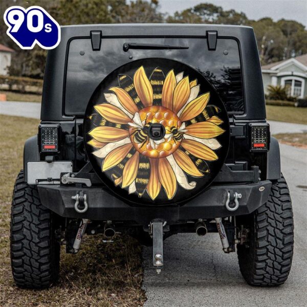 Bee Sunflower Spare Tire Cover – Christian Tire Cover Car Decor