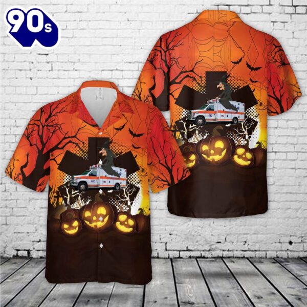 BELL AMBULANCE, MILWAUKEE, WISCONSIN Halloween Hawaiian  Shirt