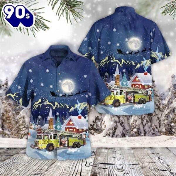 Belleville Illinois East Side Volunteer Fire Department Christmas Hawaiian Shirt