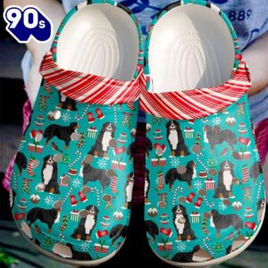 Bernese Mountain Christmas Pattern Clog Shoes For Men Women