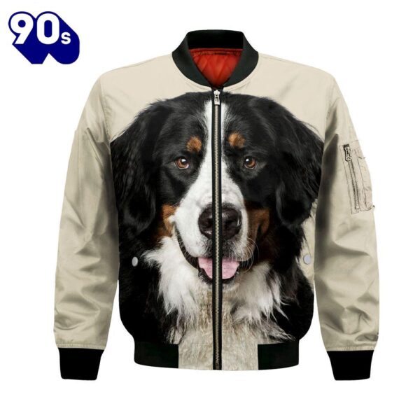 Bernese Mountain Dog – Unisex 3D Graphic Bomber Jacket