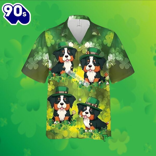 Bernese Mountain Shamrock St Patricks Green Original Hawaiian Shirt 2025