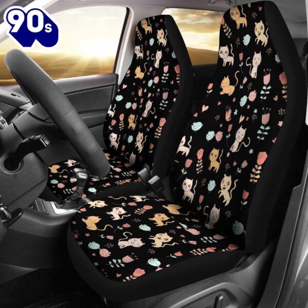 Best Cat Kitten Pattern Premium Custom Car Seat Covers Decor Protector