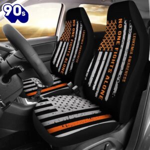 Best Orange Ribbon Us Flag Premium Custom Car Seat Covers Decor Protector