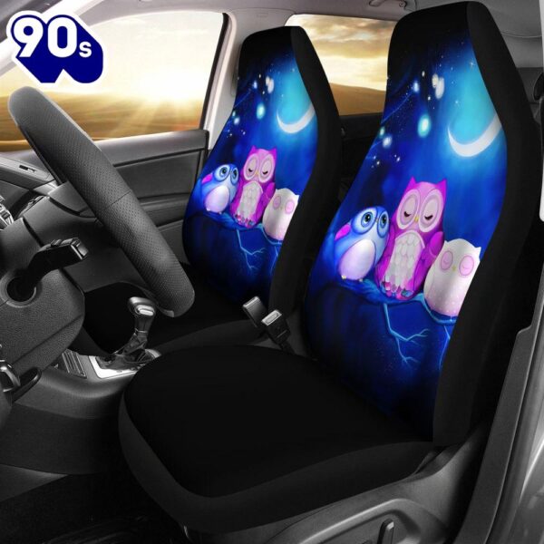 Best Owl Cute Night Premium Custom Car Seat Covers Decor Protector