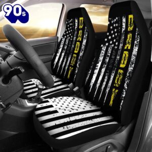 Best Tow Truck Driver Yellow Line Daddy Us Flag Distressed Premium Custom Car Seat Covers Decor Protector