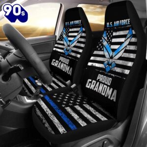 Best U.S. Air Force Proud Grandma Usa Flag Vintage Premium Custom Car Seat Covers Decor Protector