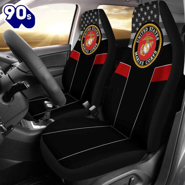 Best Us Marine Corps Black Premium Custom Car Seat Covers Decor Protector