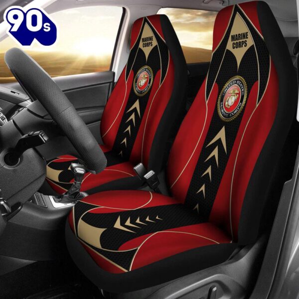 Best US Marine Corps Red Premium Custom Car Seat Covers Decor Protector