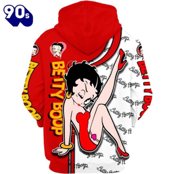 Betty Boop Pattern Hoodie And Leggings Set