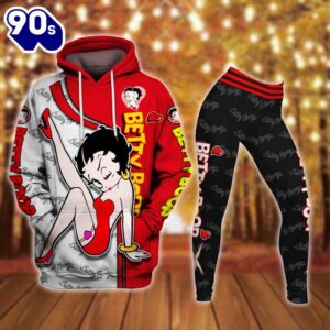 Betty Boop Pattern Hoodie And Leggings Set