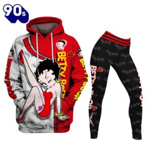 Betty Boop Pattern Hoodie And Leggings Set