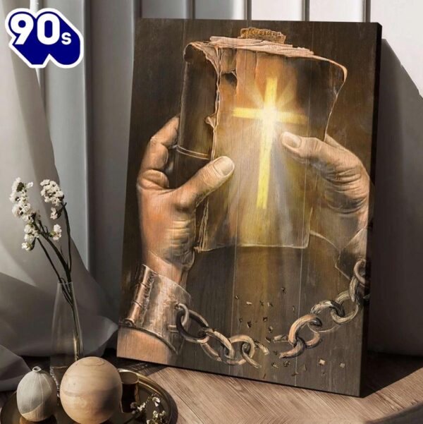 Bible Jesus Hands Light Cross Canvas Posters