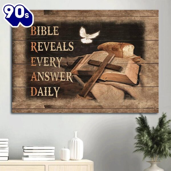 Big Cross Bible Painting White Dove Bible Reveals Every Answer Daily Canvas Wall Art  Gift Christmas