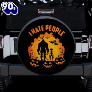 Bigfoot And Alien Hate People Car Spare Tire Covers Gift For Campers