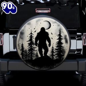 Bigfoot And The Moon Car Spare Tire Covers Gift For Campers