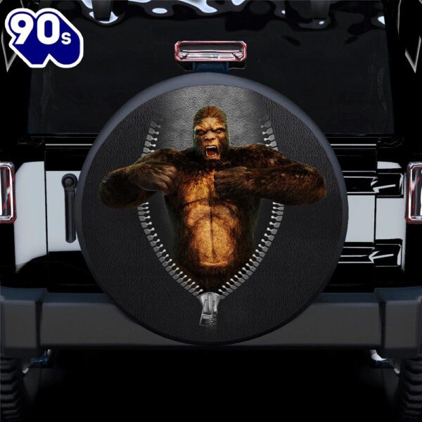 Bigfoot Zipper Car Spare Tire Covers Gift For Campers