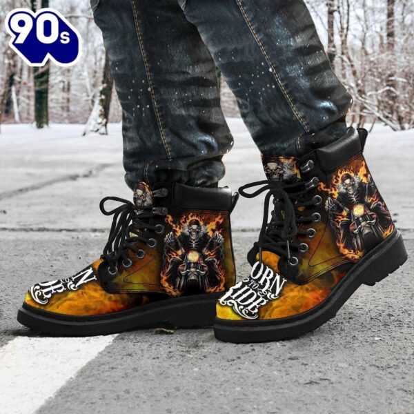 Biker Leather Boots Born To Ride Amazing Gift Idea For Biker