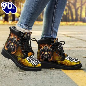 Biker Leather Boots Born To Ride Amazing Gift Idea For Biker