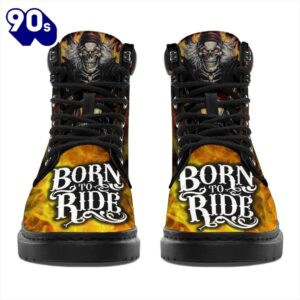 Biker Leather Boots Born To Ride Amazing Gift Idea For Biker