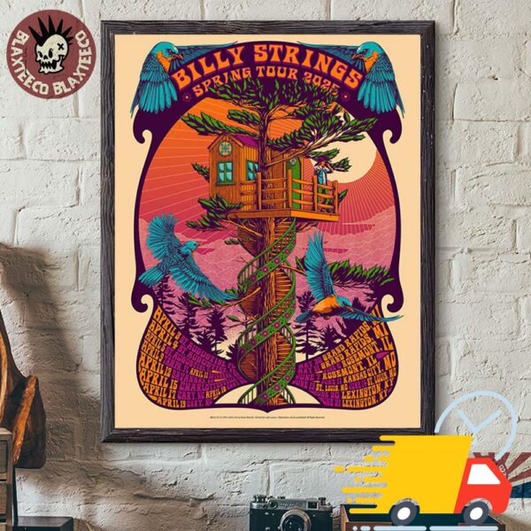 Billy Strings Spring Tour 2025 Poster The House Tree Art With Tour Dates Canvas