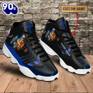 Black And Blue Cross Jesus Custom Name Jd13 Shoes For Man And Women  Gift Christmas