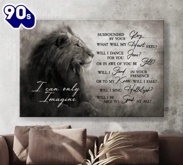 Black And White Lion I Can Only Imagine Canvas Wall Art   Gift Christmas