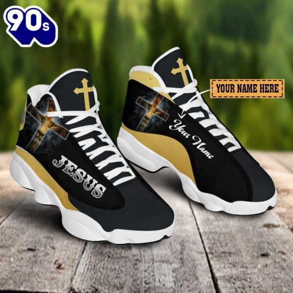 Black And Yellow Lion Jesus Custom Name Jd13 Shoes For Man And Women  Gift Christmas