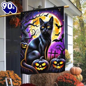 Halloween Black Cat Halloween Flag,…