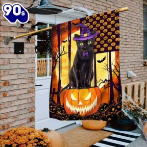 Halloween Black Cat Halloween Flags,…