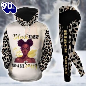 Black Girl All Over Print Leggings Hoodie Set Outfit For Women Gift Xmas